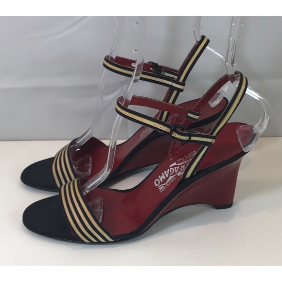Salvatore Ferragamo Shoes - Salvatore Ferragamo Striped Wedge Sandal